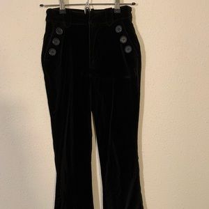 Velvet high waisted flared pants